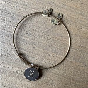 Alex and Ani Peridot ‘K’ initial bracelet